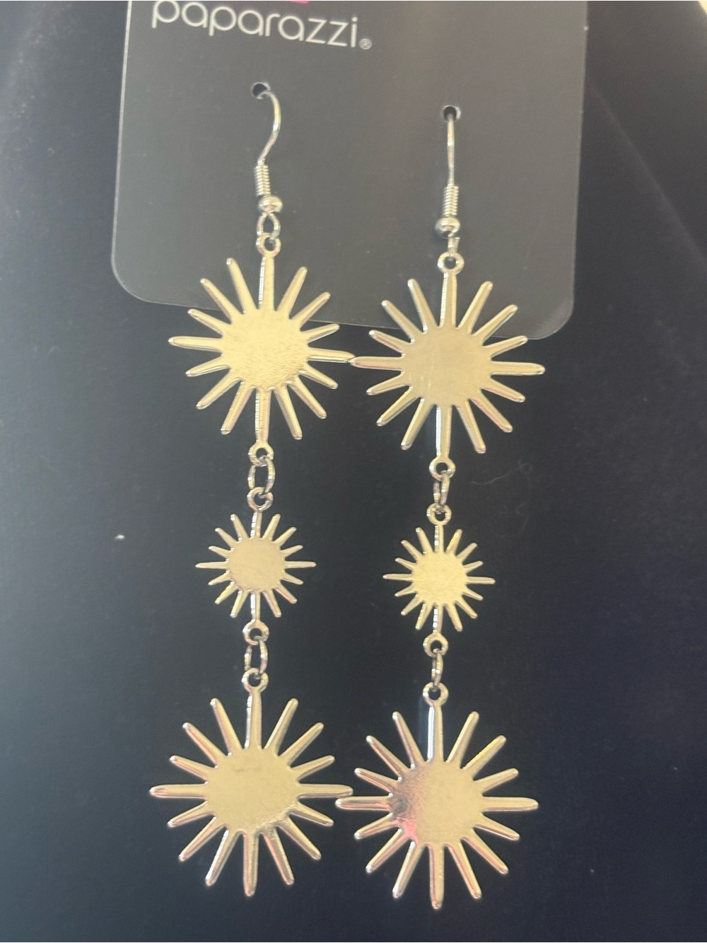 Paparazzi Gold tone Sunburst Dangle Earrings - Radiant Gold to e Statement